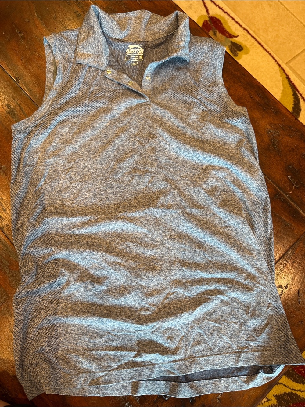 Slazenger Women's Sleeveless Golf Polo Tank Top in Heather Blue